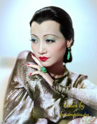Anna May Wong 1934 Oversized 11x14 Color Portrait Limehouse Blues
