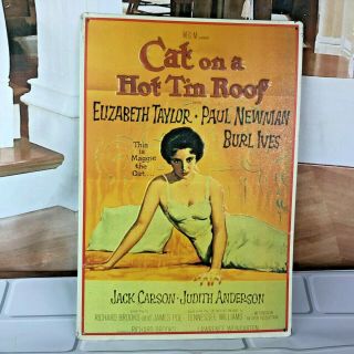 1967 Cat On A Hot Tin Roof Movie Poster Art Cover Elizabeth Taylor Paul Newman