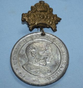 Antique 1902 Coronation King Edward Vii & Queen Alexandra Medal