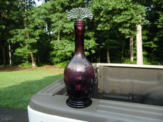Vintage Martinsville Glass Moondrops Decanter / Amethyst / Purple