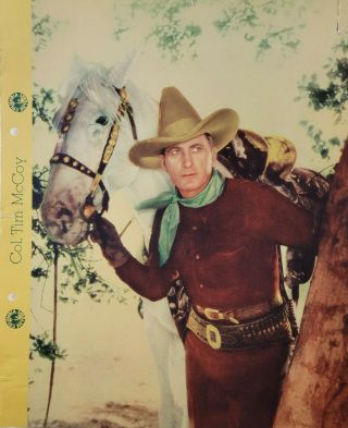 Tim Mccoy 1935 Tv Cowboy Vtg Dixie Cup Ice Cream Photo Premium