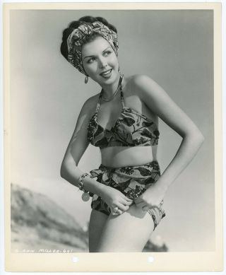 Dancer Actress Ann Miller 1945 Sexy Bathing Beauty Pin - Up Photograph