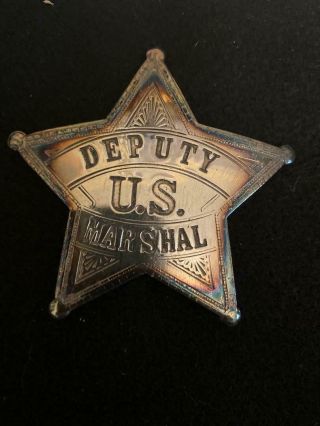 Vintage " Deputy U.  S.  Marshal Star " Chrome 5 Pointed Star,  Collectable Old West