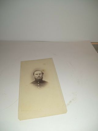 Vintage Cdv Photo Young Man Civil War Soldier Uniform 2 Cent Tax Stamp