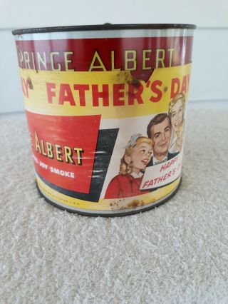 Vintage Prince Albert Fathers Day Tobacco Cannister Tin 14 Oz Empty Rare