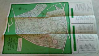 Very Rare Vintage Mount Auburn Cemetery Map,  Willow Garden Crypt Booklet Only 1