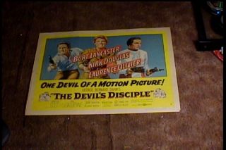 Devils Disciple " B " 1959 Half Sheet 22x28 Movie Poster Burt Lancaster