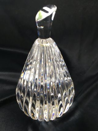 Waterford Crystal Pear Fruit 4.  5 " Paperweight Gothic Signed Acid Etched - Euc