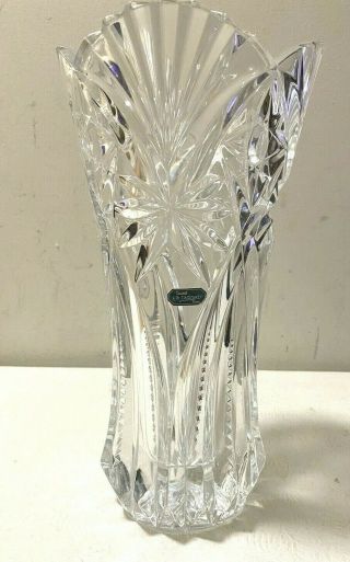 Vintage Cristal J.  G.  Durand Crystal Vase W/ Label France 11 3/4 " 24 Lead Crysta