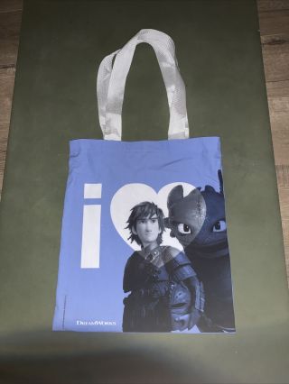 Rare I Heart How To Train Your Dragon Tote Bag Dreamworks Animation