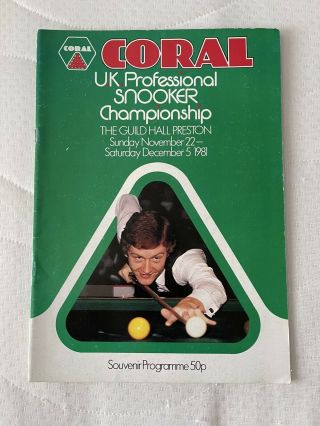 1981 Uk Snooker Championship Official Programme Rare Vintage