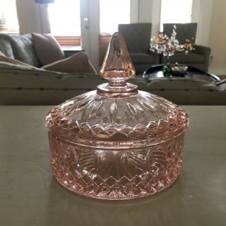 Indiana Princess Depression Glass Pink Candy Dish With Lid