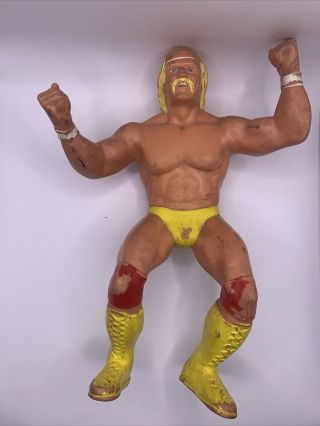Vintage Wwf 8 " Titan Sports Ljn Rubber Action Figure - Hulk Hogan 1984