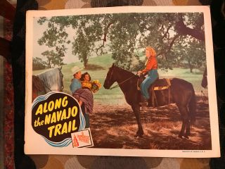 Along The Navajo Trail 1945 Republic Western Lobby Card Roy Rogers Dale Evans