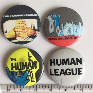 The Human League 4 X Vintage Early 1980s Post Punk Synth Pins Buttons Badges