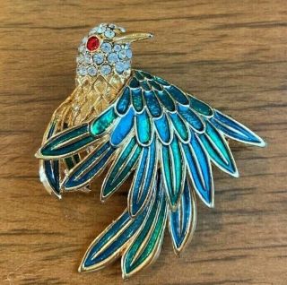 Vintage Tropical Bird Brooch/pin