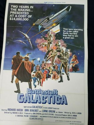 Battlestar Galactica 1978 One Sheet Movie Poster Folded 27x41 Full Size Vintage