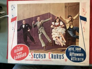 Second Chorus 1947rr Astor 11x14 " Lobby Card Fred Astaire Paulette Goddard