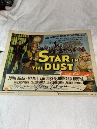 Vintage Lobby Card Star In The Dust 1956 John Agar Mamie Van Dorn 11x14 " Poster