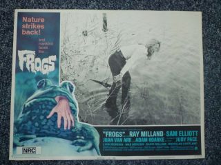 Frogs Rare 1972 American Horror Lobby Card 1 Ray Milland,  Joan Van Ark