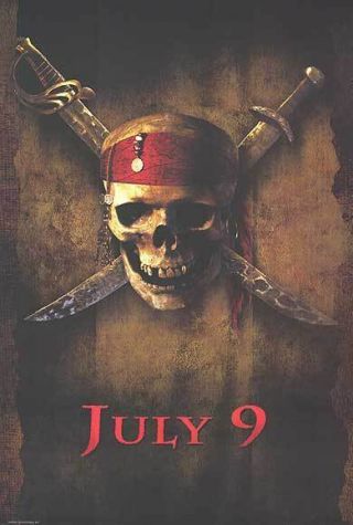 Pirates Of The Caribbean Version B Movie Poster Dbl Sided 27x40 Inches