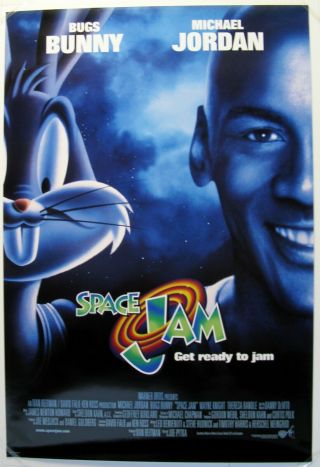 Movie Posters 27x40,  Space Jam,  1996,  Bugs Bunny & Michael Jordan.