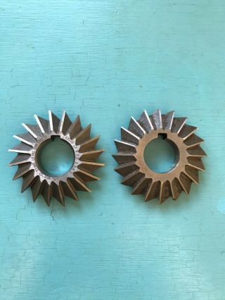 2 Vintage Double Angle Milling Cutters.  Cleveland Twist Drill Company.
