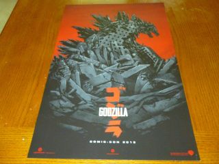 Godzilla Movie Promo Poster SDCC 2013 Mondo Phantom City 13 x 19 3