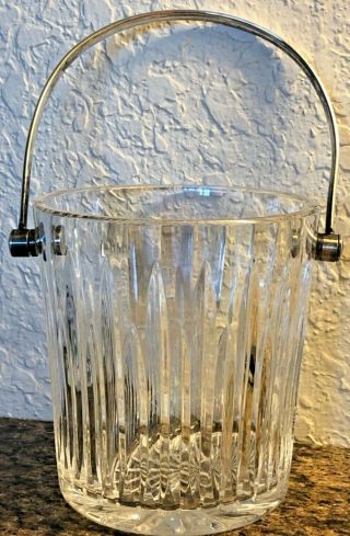 Vintage Waterford Crystal Mara Ice Bucket With Silverplated Handle