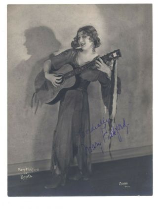 Mary Pickford 1923 Rosita 6.  5x8.  5 Portrait Signed Dbw Guitar Rahmn