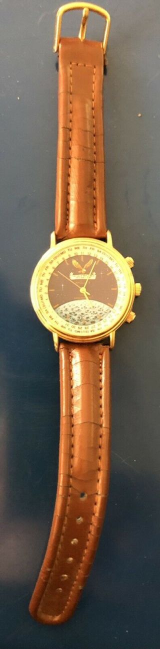 Vintage Apollo 11 Wristwatch The Eagle Has Landed 25th Anniversary Mens Calendar