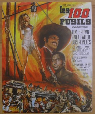 100 Rifles Raquel Welch Jim Brown French Movie Poster 