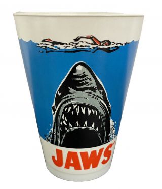 Vintage 1975 Jaws Movie Souvenir Promotional Plastic Cup Tumbler Slurpee Cup