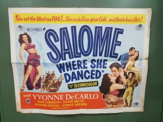 1945 Salome Where She Danced Half Sheet Poster Yvone De Carlo Western