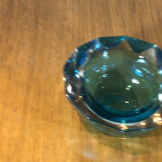 MURANO MANDRUZZATU faceted blue SOMMERSO Glass Geode Bowl 3