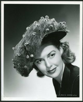 Janis Carter In Incredible Hat Vtg 1940s Portrait Photo By Ned Scott
