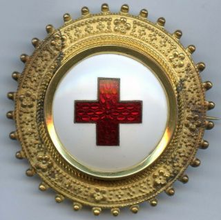 Sweden Vintage Red Cross Nurse Brooch Badge Pin