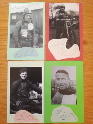 4 Middlesbrough Speedway Riders Vintage Autographs Godwin,  Mills Etc