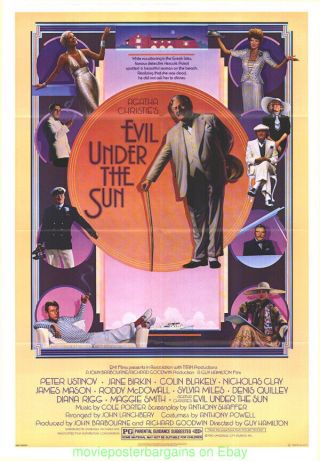 Evil Under The Sun Movie Poster 1982 Folded 27x41 Inch Agatha Christie