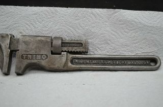 Vtg Trimo 8 " Monkey/pipe Wrench - Trimont Mfg Co - Roxbury,  Mass - Usa - Pat 12 - 19,  1911