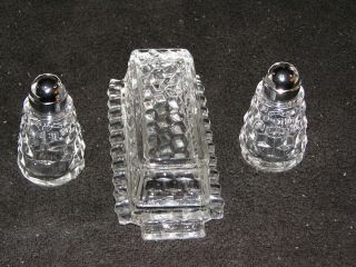 American Fostoria Vintage Salt N Pepper Shakers And Butter Dish