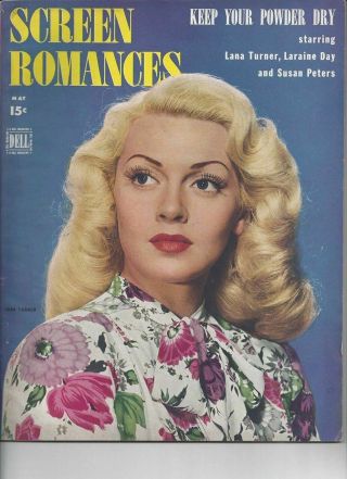 Screen Romances - Lana Turner - May 1945