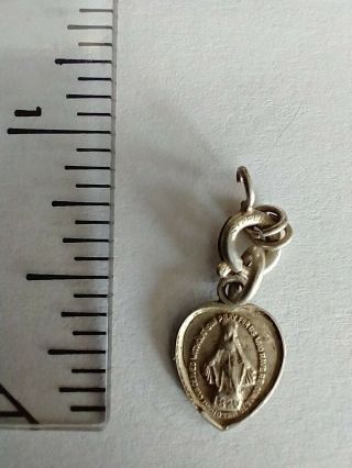 Vintage Catholic Sterling Silver Miraculous Medal Mary Religious Medal