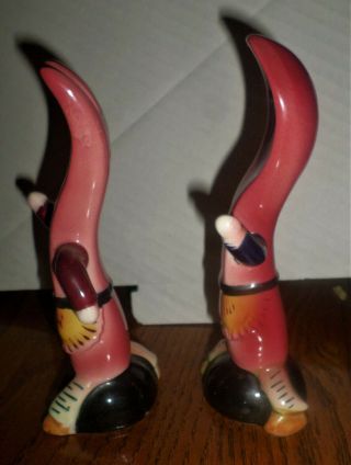 Vintage Anthropomorphic Salt and Pepper Shakers Fork Spoon Cork Stoppers Japan 2