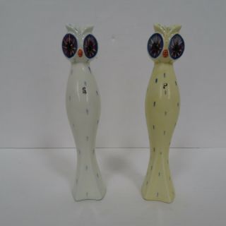Vintage Napco Japan Tall Owl Salt And Pepper Shakers,  8 - 1/2 " Tall,  K2598