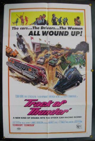 Track Of Thunder Early Nascar Stock Car Racing 1967 1sh Movie Poster 2038