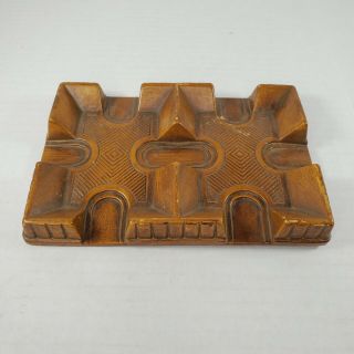 Vintage Syroco Wood Carved Playing Card Holder Tray