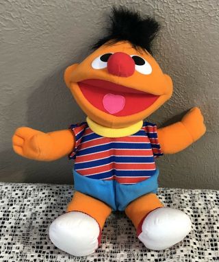 Vintage 1996 Tyco Sesame Street Tickle Me Laughing Ernie 12” Plush