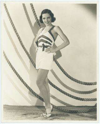 Art Deco Bathing Beauty Adrienne Ames 1930s Pin - Up Photograph Otto Dyar