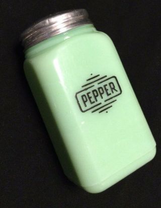 Vintage Mckee Jadeite Jadite Glass Large Pepper Shaker